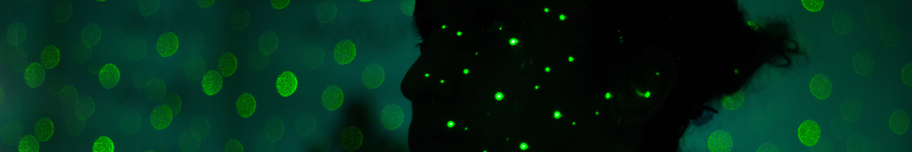 Silhouette einer Frau mit grünen Lichern