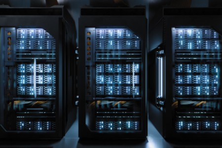 supercomputers inside server room data center