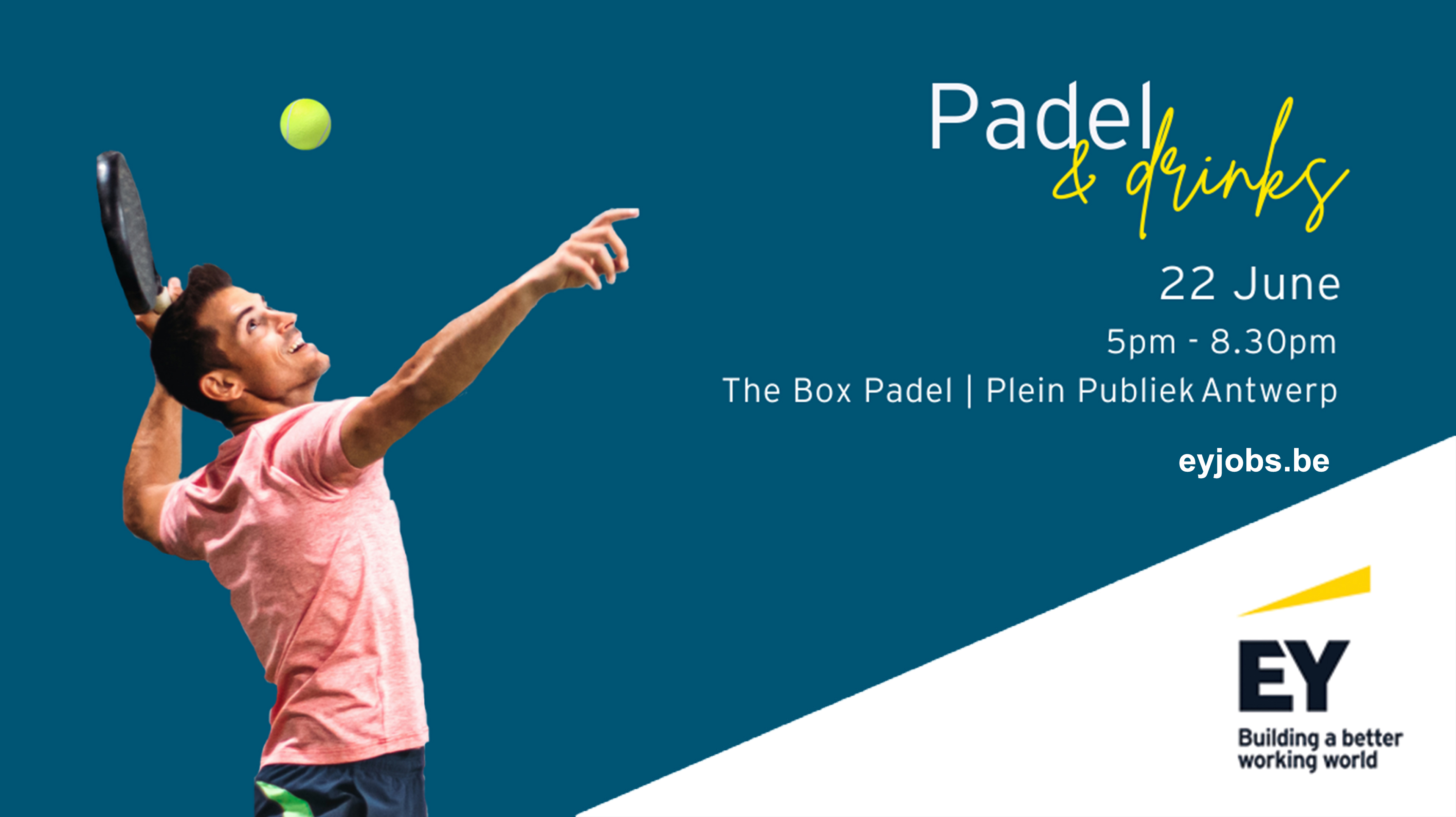 Padel & drinks - promotional banner