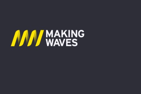 Making waves text with headshot of diana halder