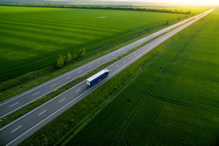 Countryside roadway field