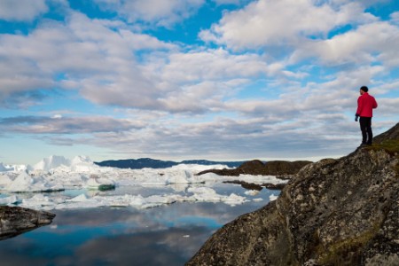 EY - Greenland Iceberg landscape of Ilulissat icefjord with icebergs