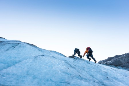 photo of ice climbing