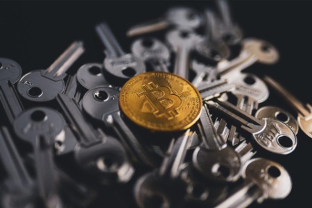 image of keys and bitcoin