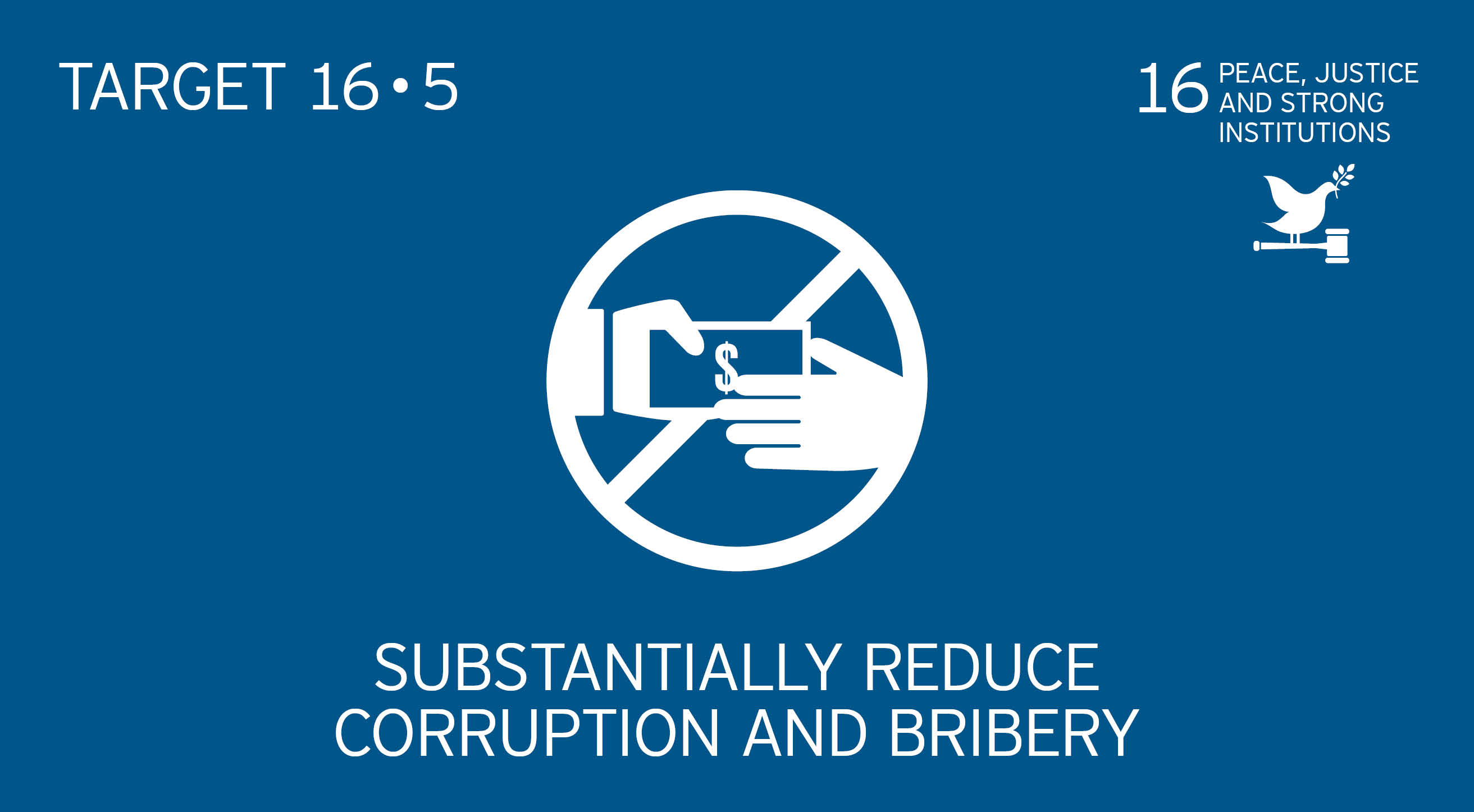 UN Sustainable Development Goals - Substantially reduce corruption and bribery