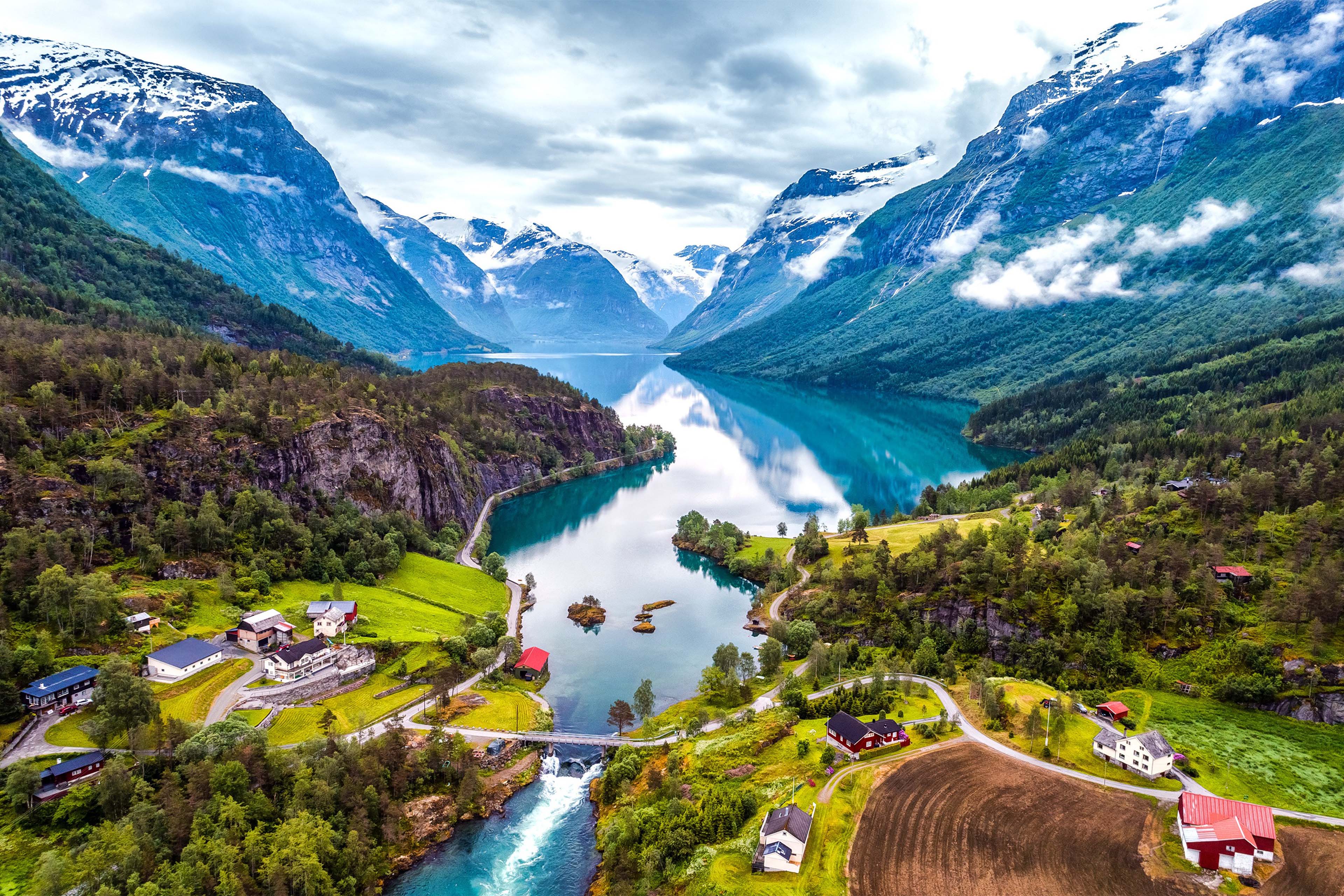 Beautiful Nature Norway aerial photography
