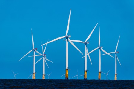 Wind power plants in the North Sea 
