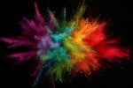 Colored powder paint explosion