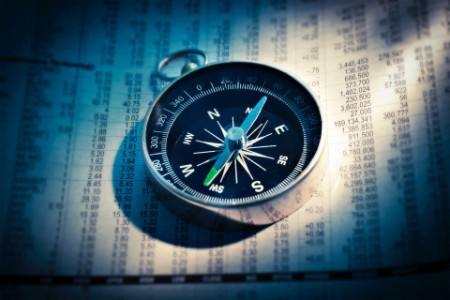 Compass on a stock sheet