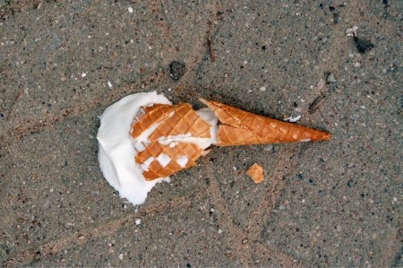 ice cream dropped pavement