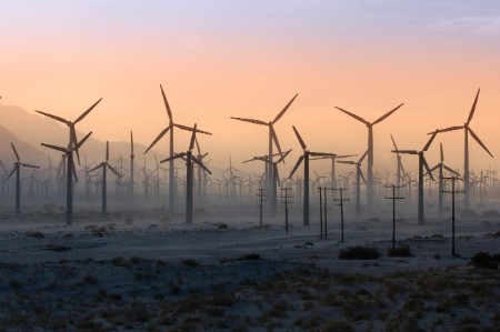 Wind turbines desert