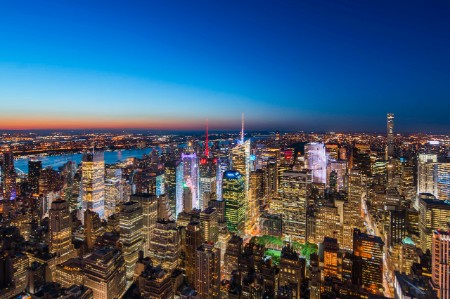 Panorama nocturne de Manhattan 