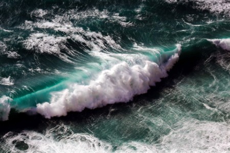 waves crashing coast France