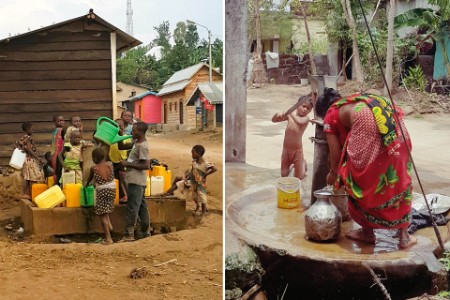 
            Água potável em África e na Índia
        