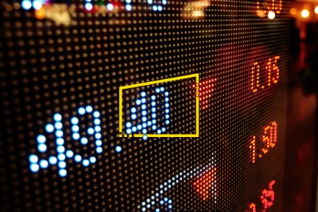 Stock market charts in window