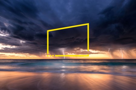 Summer storm from City beach in Perth, Australia