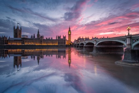 Houses of parliament at sunset London
