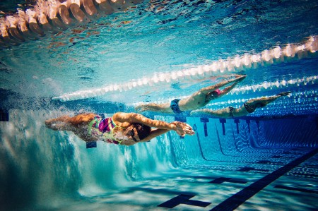 Swimmers freestyle lane