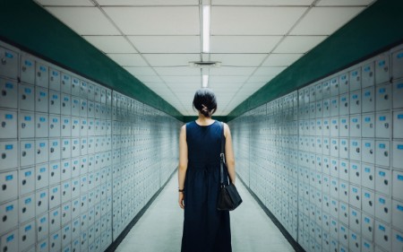 Woman in hallway