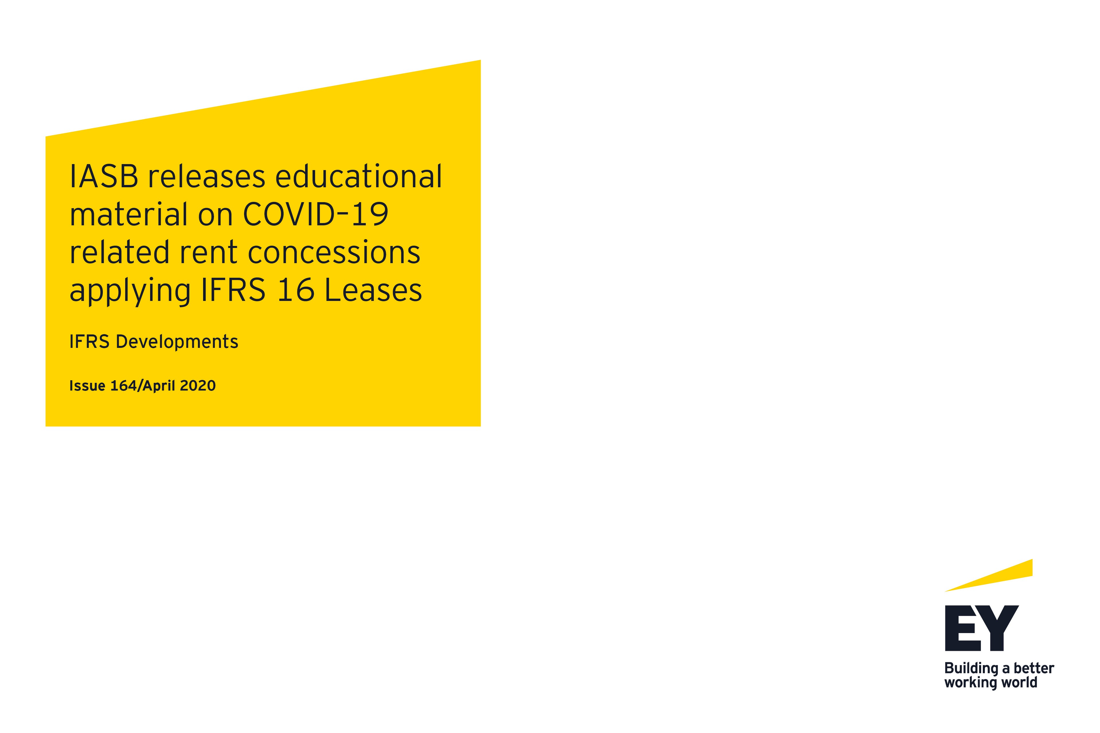 IASB educational material on COVID19 related rent concessions (IFRS 16