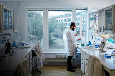 Research scientist working in a lab