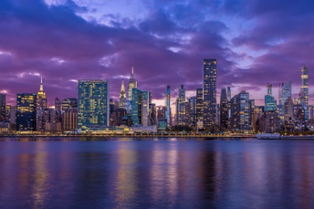 New york city skyline with un building