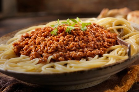 Vegetarian Spaghetti Bolognese with Plant Based Protein Meat Substitute