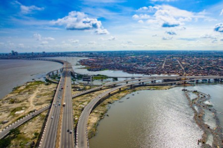 Aerial vieiw of Third mainland Bridge Lagos Nigeria