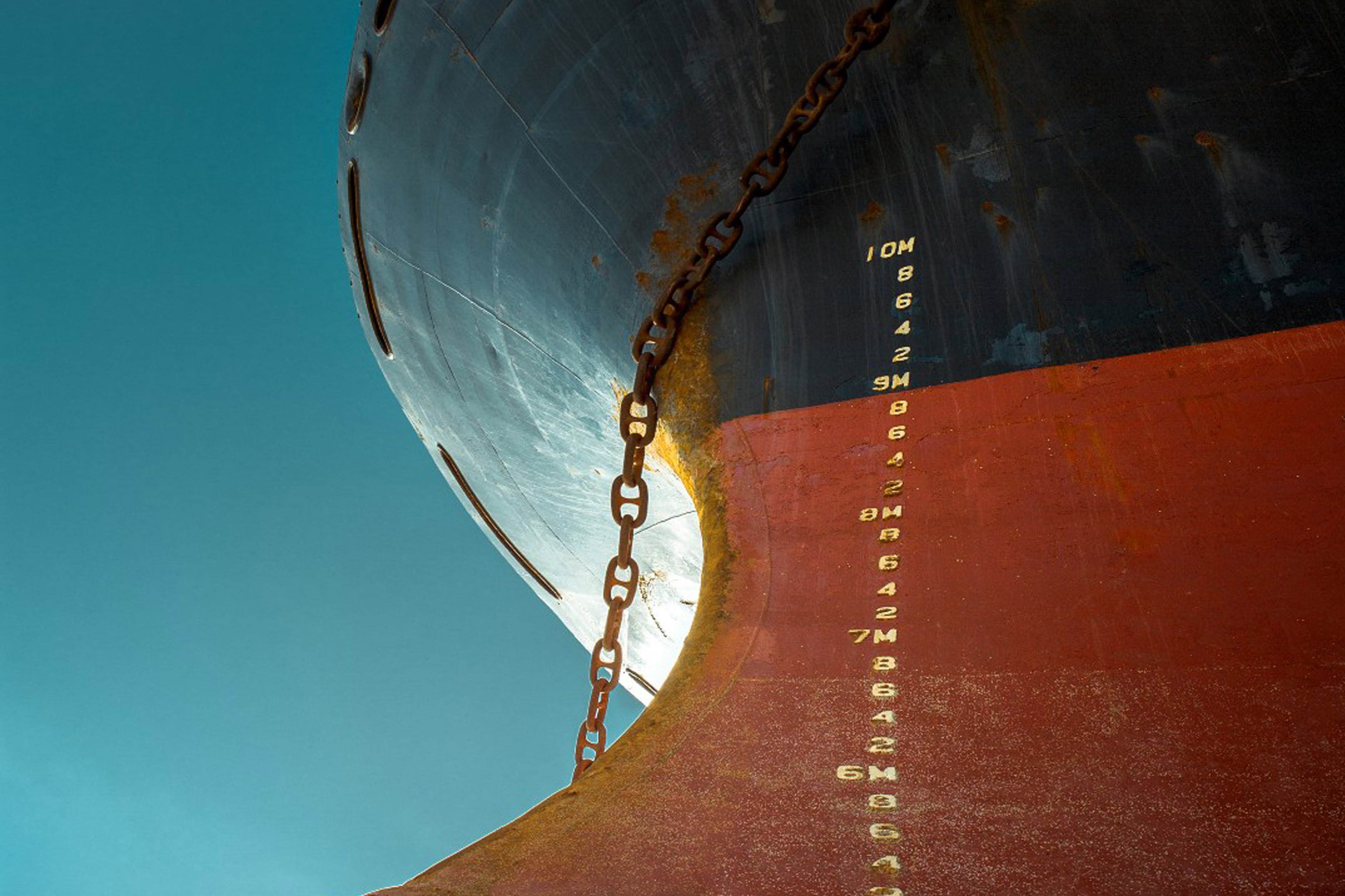 Cargo ship hull anchor