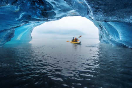 Kayak in ice caves
