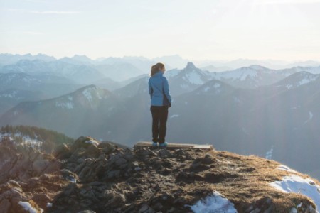 Women standing on Bavarian Alps