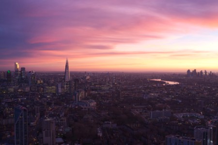 Colorful sunrise at london