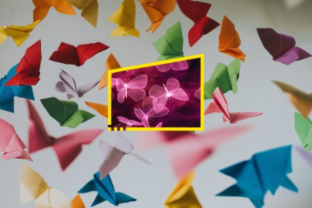 reframe your future origami digital butterflys static
