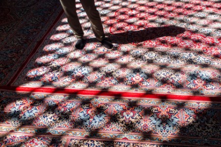Beautiful multicoloured carpet in yazd iran