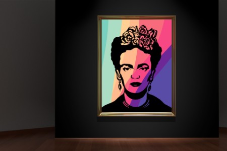 Kuva Frida Kahlon maalauksesta galleriassa