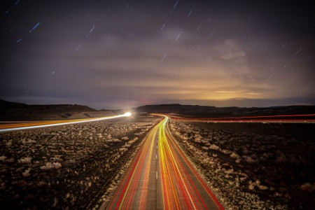 Interstate highway at night
