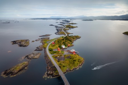 Photo of Aerial view of small islands connected by road