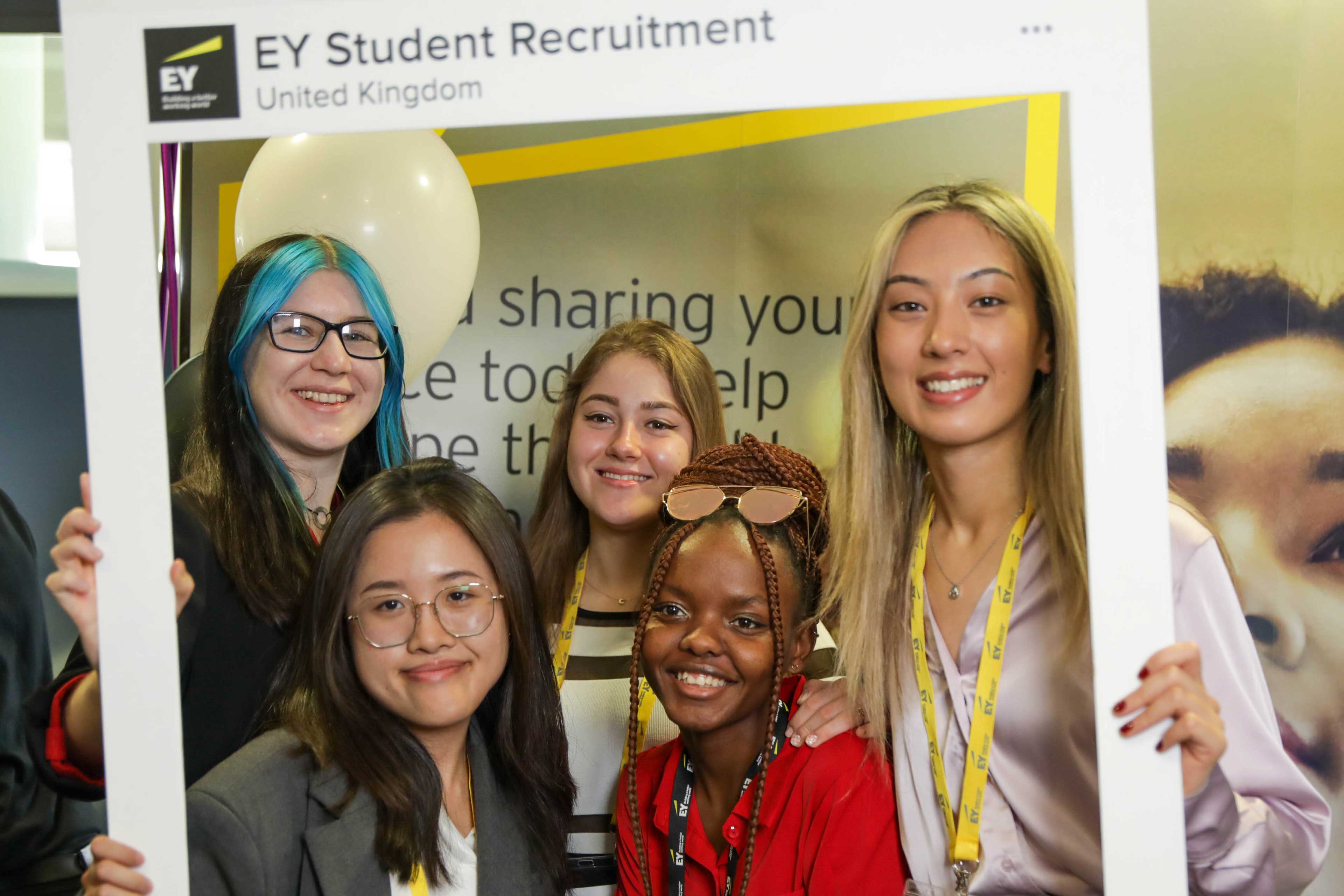 Group of students at an EY event