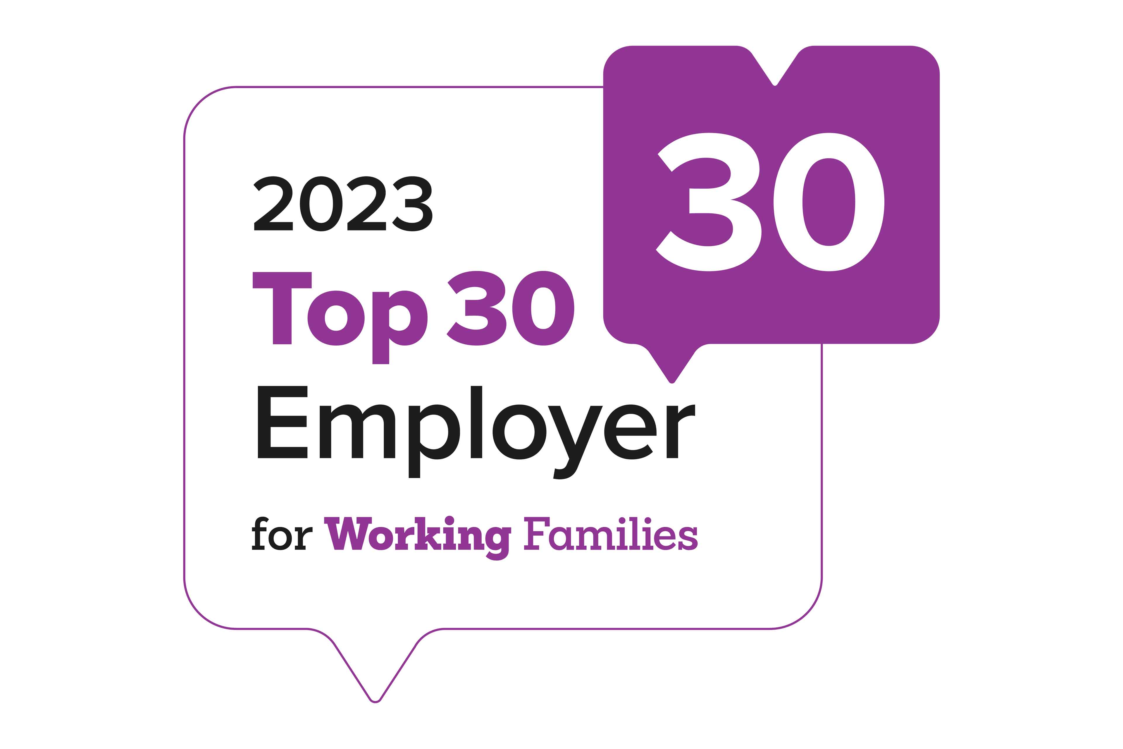 Top 30 employers for working families logo