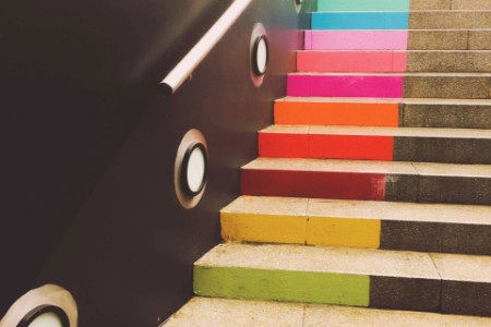 brightly coloured steps