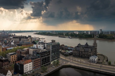 Aerial view of Antwerp, Belgium