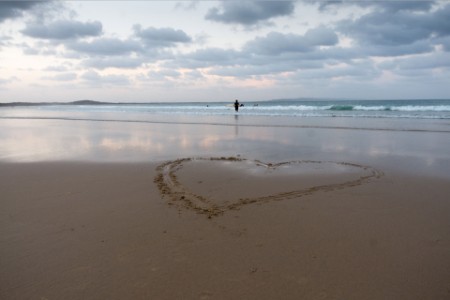 Heart in sand representing EYRC