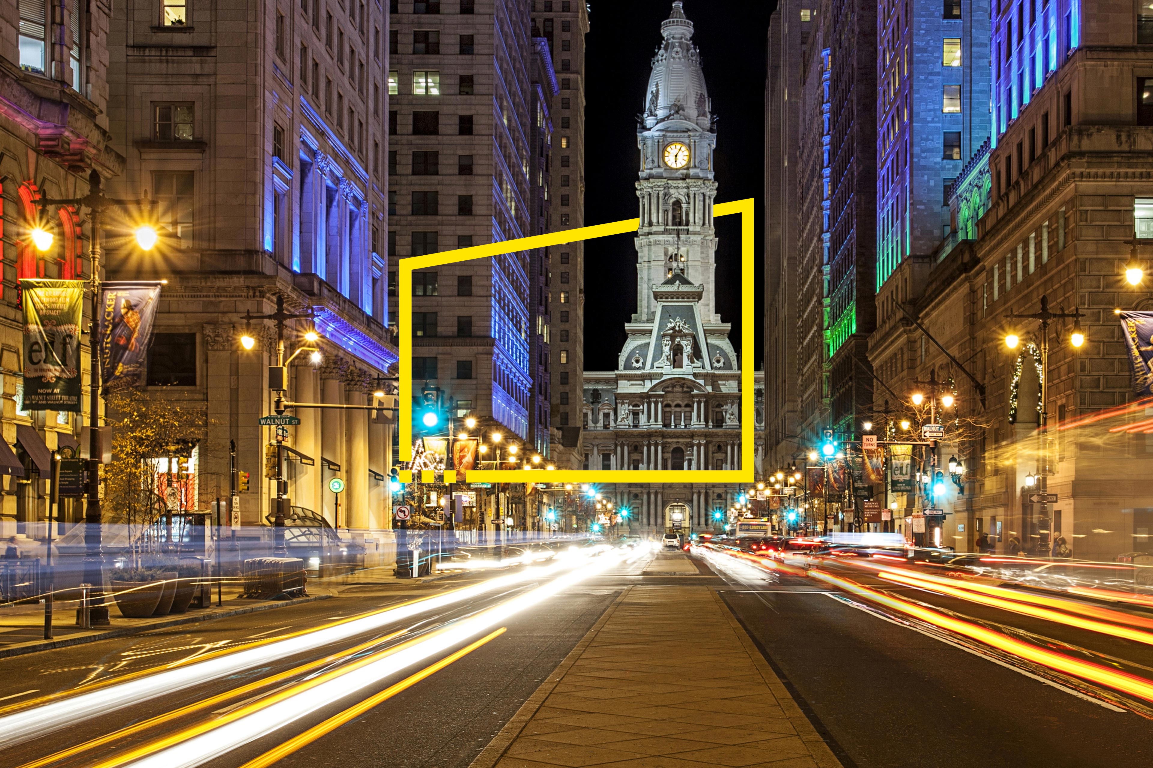 Philadelphia city hall from street