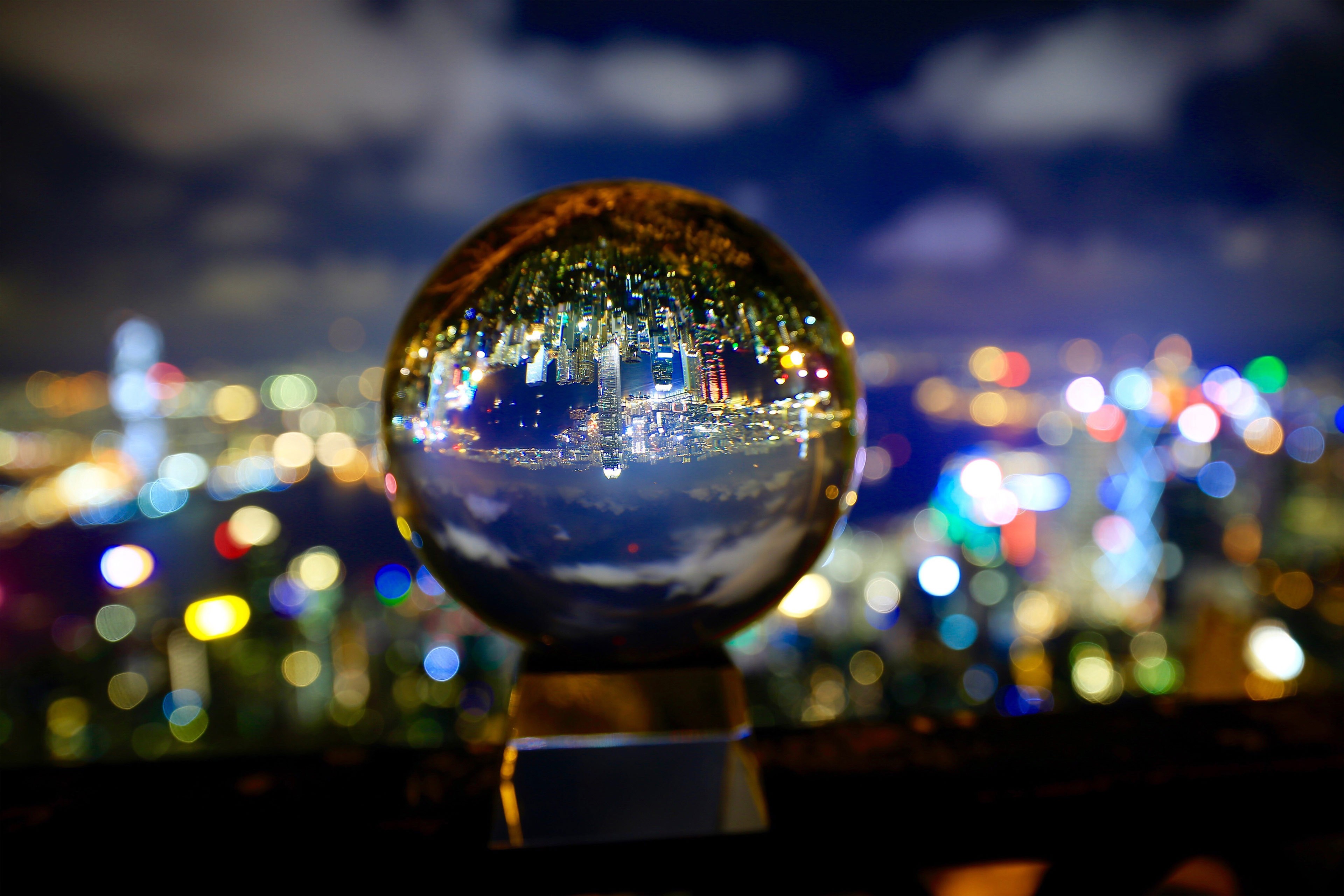 City through crystal ball