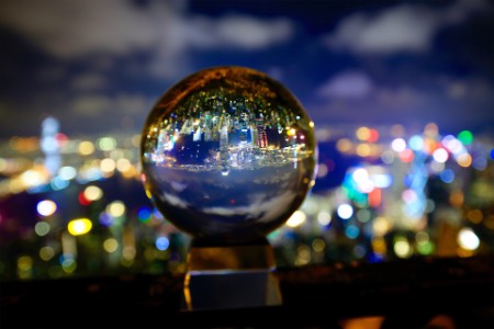 Image of City through crystal ball