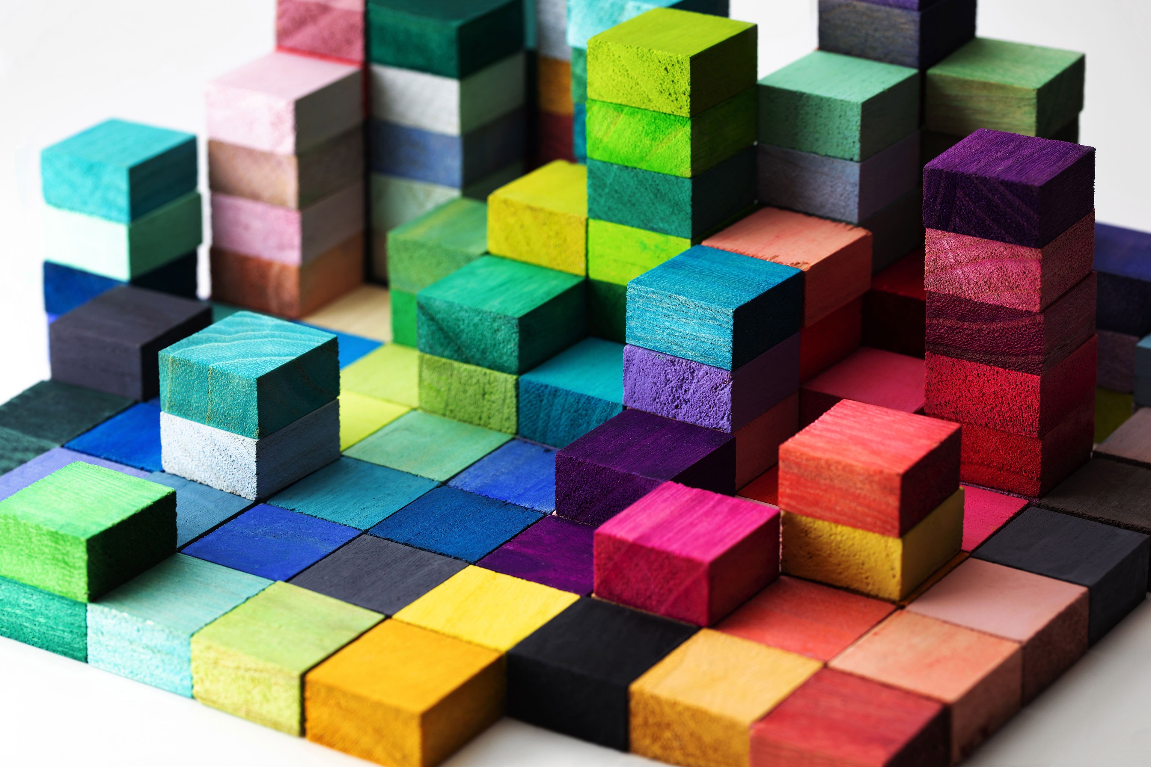 Multi-colored building blocks