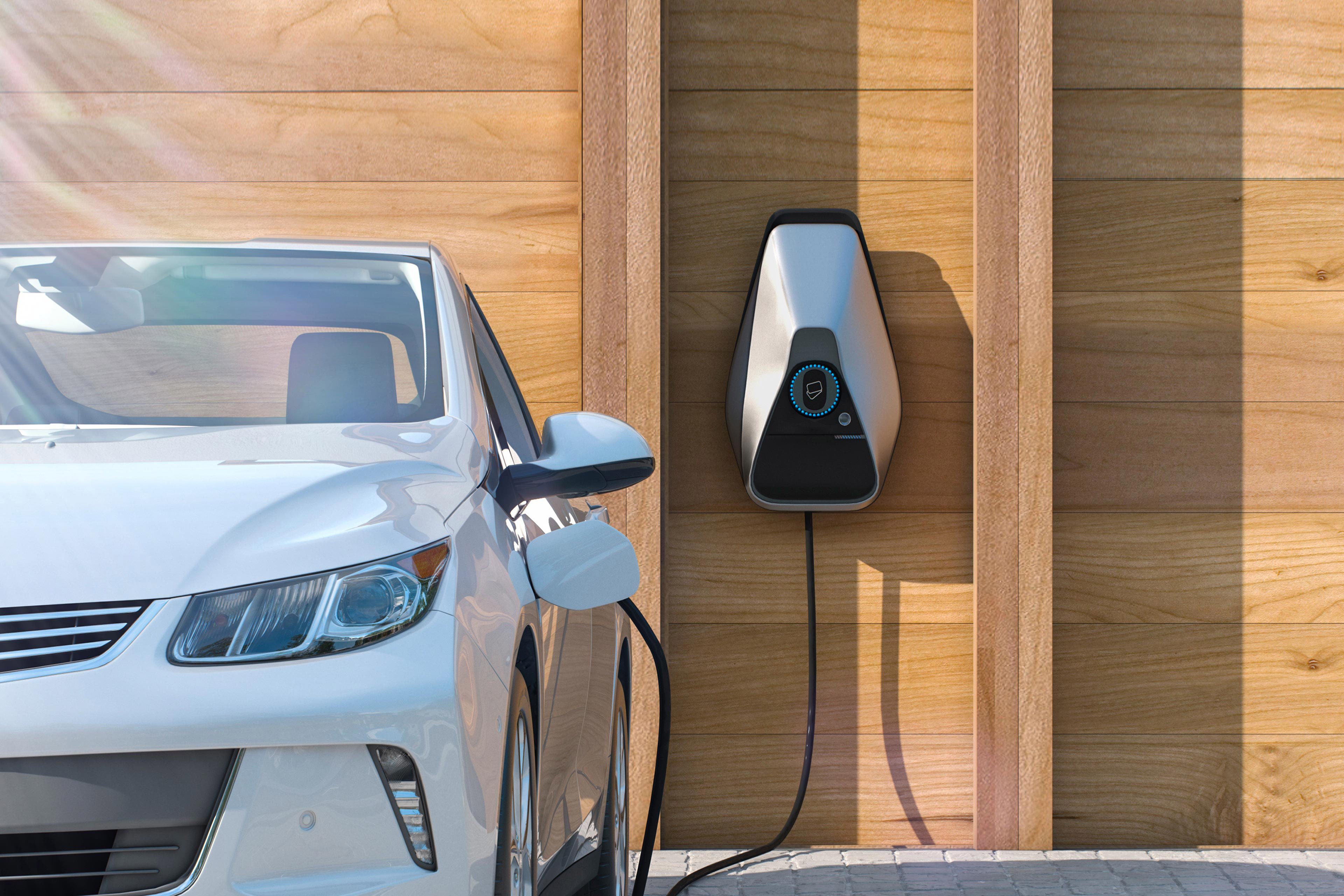 Electric car using a smart charger at home