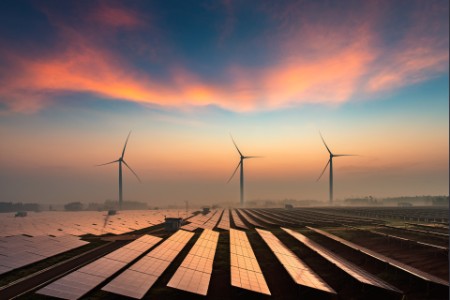 Wind and solar energy farm