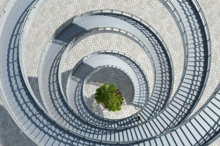 Vue aérienne d'un escalier