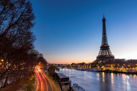 Tour Eiffel coucher de soleil Seine